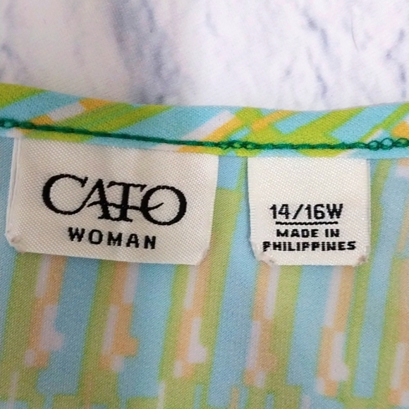 Cato Woman Tunic Top Assymetrical Long Sleeve Sz 14/16W - Picture 5 of 5